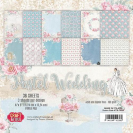 Craft&You Pastel Wedding Small Paper Pad 6x6 36 vel