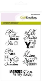 CraftEmotions clearstamps A6 -tekst EN you are my sunshine