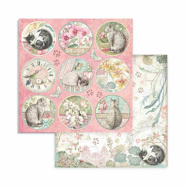 Stamperia Orchid and Cats 8x8 Inch Paper Pack (SBBS26)