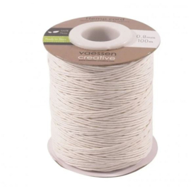 Vaessen Creative • Henneptouw / Hemp cord - wit - 0,8mm x 100m