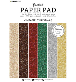 Studio Light  - Paper Pad Essentials A5 -SL-ES-PP50 - Glitter paper Vintage Christmas Essentials nr.50