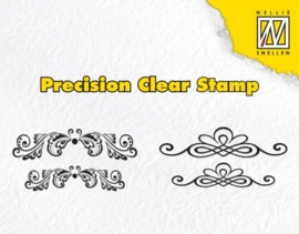 Precission clearstamp - Swirls & diamonds APST020