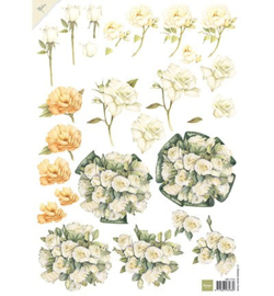 Marianne D 3D Knipvellen MB0142 - Mattie white roses