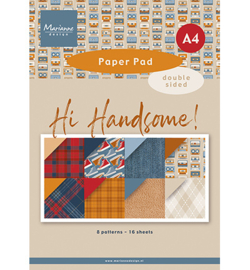 Marianne Design - Papier - PK9208 - Hi Handsome! - A4 paper pad