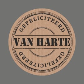 Kraft Etiket Van Harte, 20 stuks