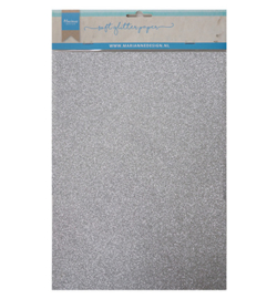Marianne D Paper CA3142 - Soft Glitter paper - Silver