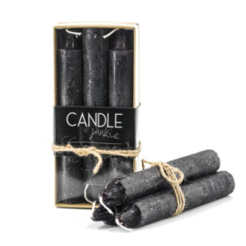 Candle Junkie doosje met 6 dinerkaarsen - Black