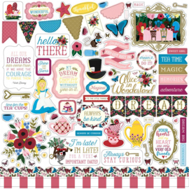 Echo Park Alice in Wonderland 12x12 Inch Sticker Sheet