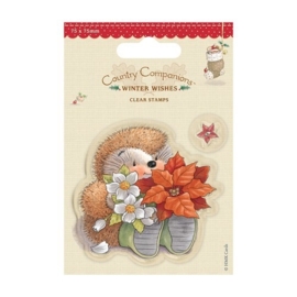 75 x 75mm Clear Stamps - Winter Wishes - Poinsettia