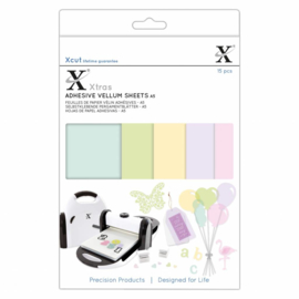 Xcut Xtra's A5 Adhesive Vellum Sheets Coloured (15pcs) (XCU 174424)