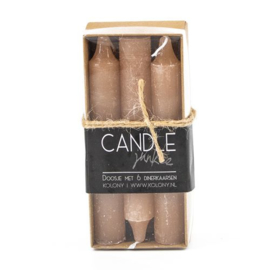 Candle Junkie doosje met 6 dinerkaarsen - Soft Pink