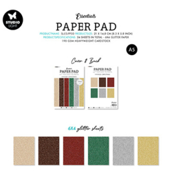 Studio Light  - Paper Pad Essentials A5 -SL-ES-PP50 - Glitter paper Vintage Christmas Essentials nr.50