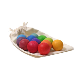 Grimm's Kleine houten ballen 12 stuks regenboog