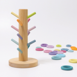 Grimm's Houten sorteerboom ringen pastel