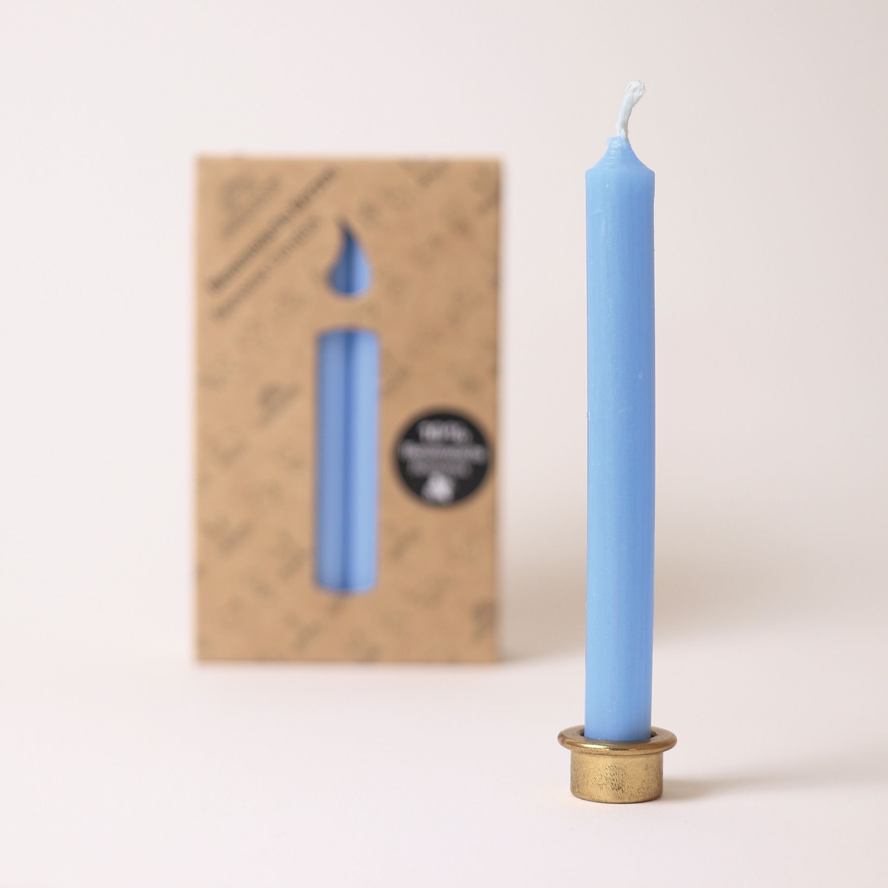 Grimm's Bijenwaskaars (10%) Blauw 12 stuks in doosje