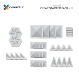 Connetix Startersset Clear 34 stuks