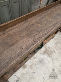 Oude eiken werkbank XL 148196 lengte 254 cm