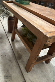 Oude werkbank uit school 148269 lengte 152 cm