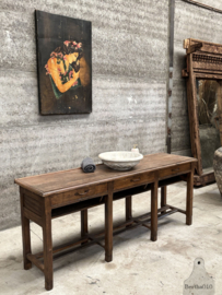 Authentiek lang schoolbureau 3 laden ideale hoogte 147932 verkocht