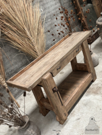 Unieke oude werkbank  stoer badkamermeubel, dressoir of keukeneiland 147935 lengte 165 cm