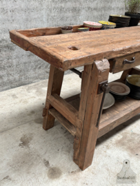 Oude timmermanswerkbank 156 cm lengte 147795 verkocht