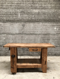 Oude werkbank met lade (146346) 157 cm lengte verkocht