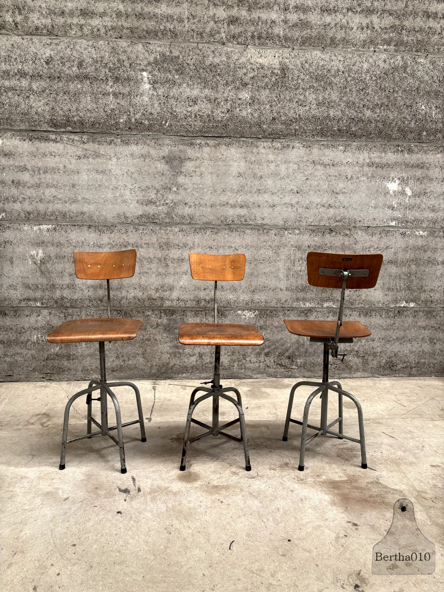 Set van 3 vintage Bozo bureaustoelen deel 2 147563