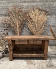 Authentiek werkbank 2 lades 147821 lengte 187 cm