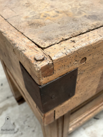 Antiek professioneel werkblok, geleefd patina, F. Ver Elst Fabriekslabel 147809