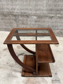 Unieke Art Deco sidetable jaren 30 met elegante boogpoot 148089