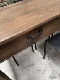 Authentieke oude schooltafel, bureau lengte 150 cm (148265)