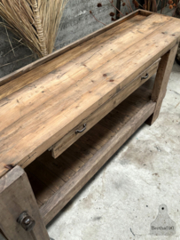 Oude Franse werkbank 147936 lengte 225cm