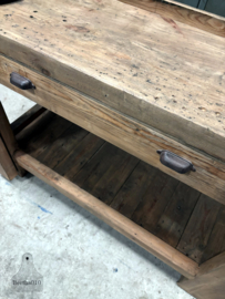Oude korte, ondiepe werkbank, lengte 150 cm (147116) verkocht