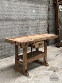 Antieke kleinere eiken werkbank 140 cm 147966