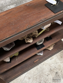 Elegante antieke winkelvitrine 3 kanten glas ca 1920 147847