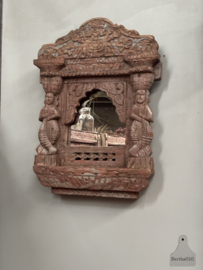 Indiaas antiek houtsnijwerk spiegel 148147