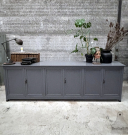 Oude authentieke schoolkast (146843) lengte 306 cm