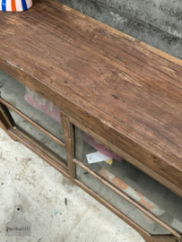 Antiek Engels dressoir met gebobbeld glas (146586) verkocht