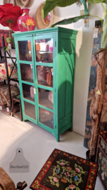 Oude groene vitrinekast 147365