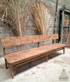 Lange oude houten bank (147239) lengte 251 cm