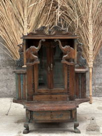 Unieke vondst, oude originele antieke houten tempel altaar 147673