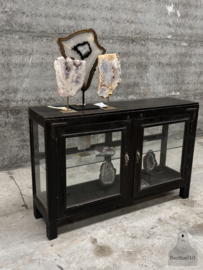 Prachtige gepatineerde jaren 20 winkelkast 4 zijdes glas 147745 verkocht