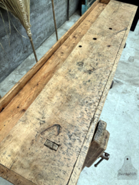 Eiken antieke werkbank (146851) lengte 237 cm