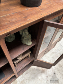 Antieke houten vitrine winkel schoolkast 148128