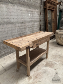 Unieke antieke werkbank 147955 lengte 147 cm