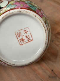 Handbeschilderde Famille Rose gemberpot (15 cm) 147975