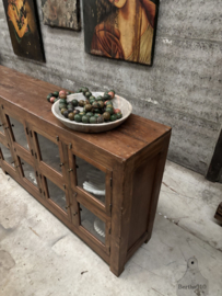 Historisch 297 cm lang houten dressoir uit ca 1910 functioneel vakmanschap 147842