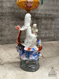 Prachtig groot beeld van Guanyin met kind 61 cm hoog 147974