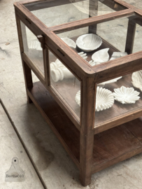 Antieke glazen museumvitrine 147693