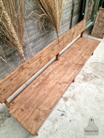 Lange oude houten bank (147239) lengte 251 cm